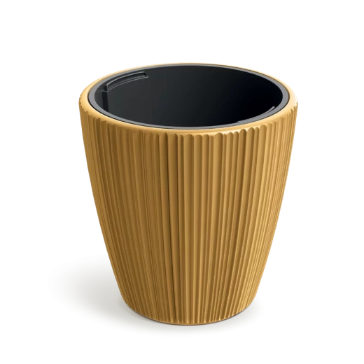 Pot de fleurs avec insert ORO 47 cm moutarde