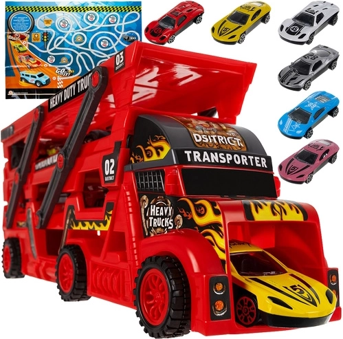 Camion TIR avec lanceur et 6 petites voitures