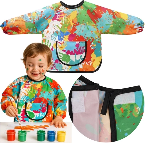 Kruzzel tablier de protection imperméable pour enfant pour la peinture 1–3 ans