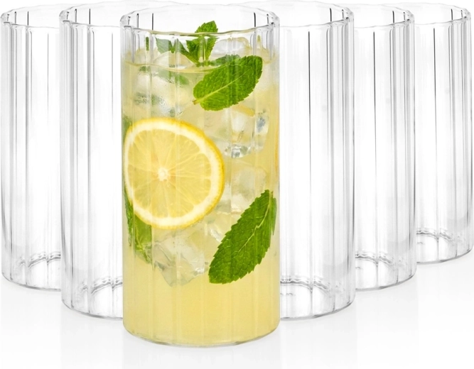 Verres cannelés Vilde 360 ml, 6 pcs