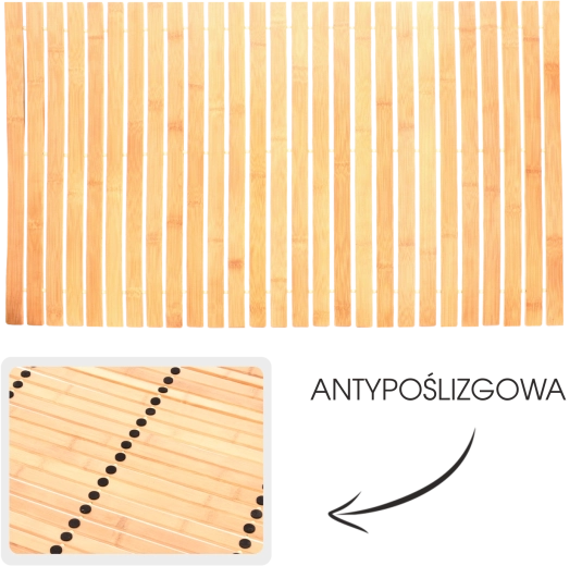 Tapis de salle de bain en bambou Haiti 50 × 80 cm