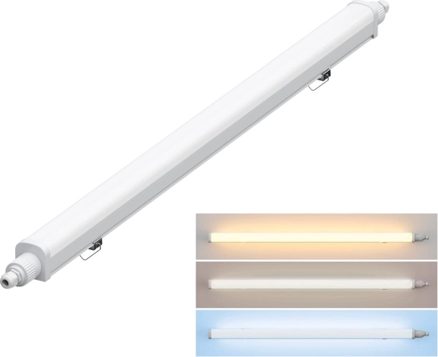 Luminaire LED Solight étanche à la poussière IP65 avec température de couleur réglable, 36 W, 127 cm