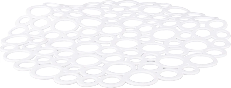 Tapis de fond d’évier rond et souple à structure à bulles 29 cm blanc