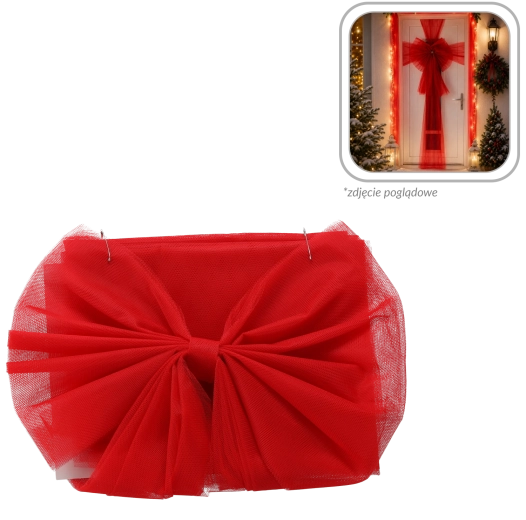 Cocarde de Noël rouge pour porte 49 × 52 cm