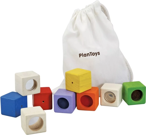 Cubes sensoriels PlanToys - 9 pièces