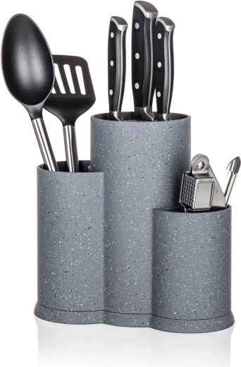 Organisation 3-en-1 : couteaux et ustensiles de cuisine à portée de main