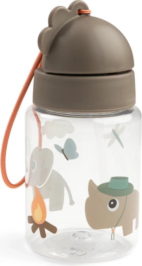 Bouteille Done by Deer avec paille Tiny trails, sable, 280 ml