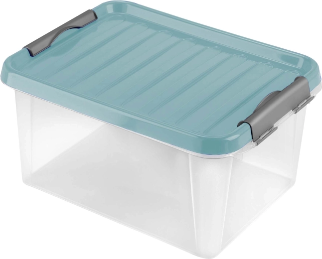 Boîte de rangement en plastique avec couvercle HEIDRUN Clip 14 l