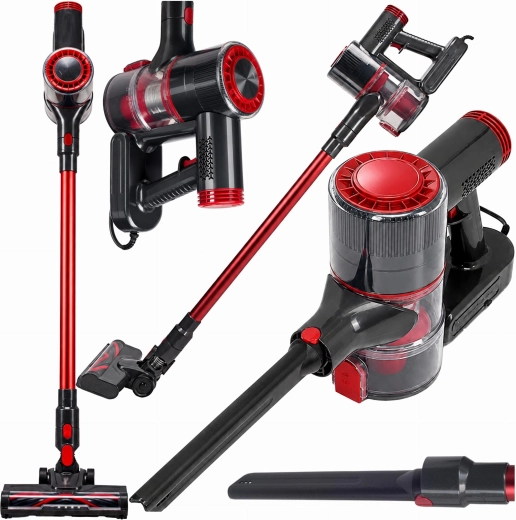 Aspirateur balai et à main sans fil, sans sac, 2 en 1 avec éclairage LED