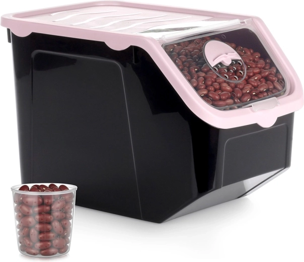 Conteneur en plastique pour fruits, légumes et aliments en vrac avec couvercle 12 l