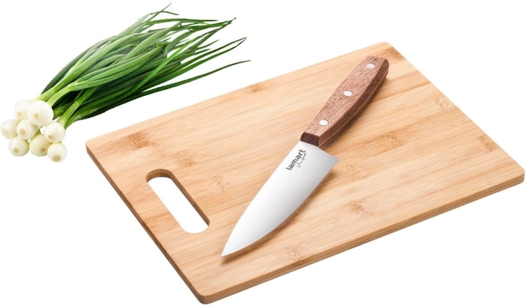 Planche à découper en bambou Lamart avec couteau de chef