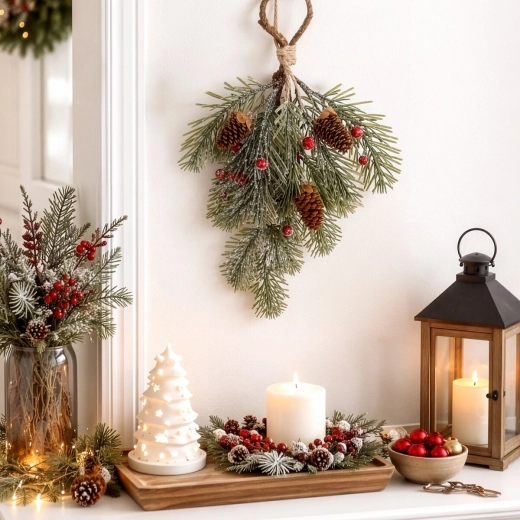 Verdure à l’aspect naturel et accessoires pour une décoration plus riche