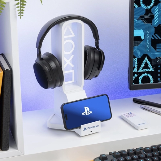 Support LED PlayStation pour casque et téléphone avec charge USB‑C