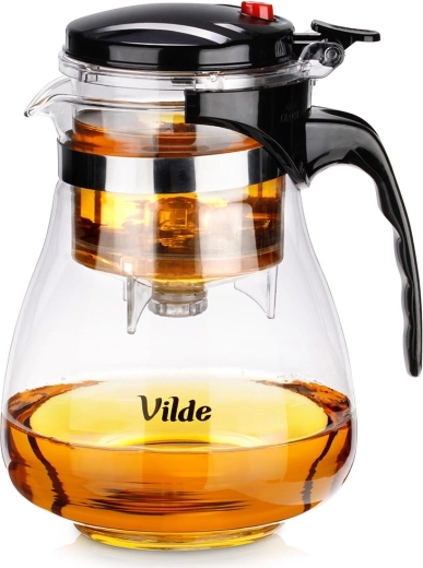 Carafe en verre avec infuseur à thé à déclenchement 1,65 l