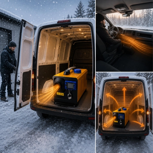 Chauffage du fourgon et de la caravane même en conditions hivernales