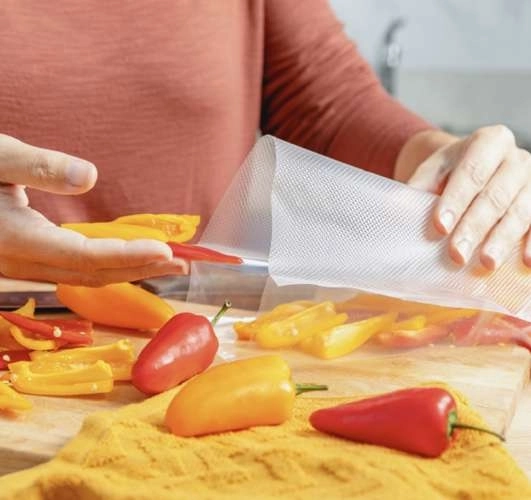 Film gaufré pour une mise sous vide rapide