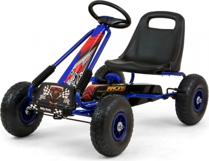 Kart à pédales pour enfant Milly Mally Thor bleu