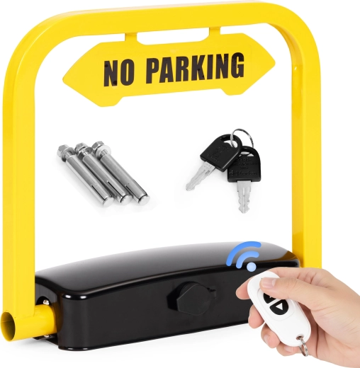 Antivol de stationnement pliable 35 cm avec clé, télécommande et alarme