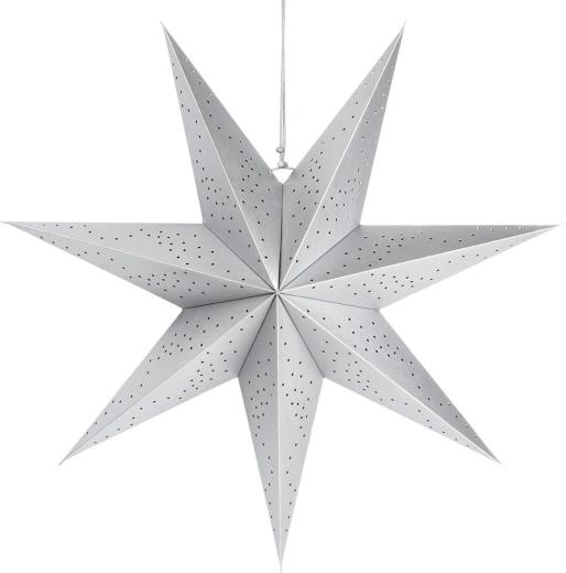 Étoile perforée en papier argentée 60 cm