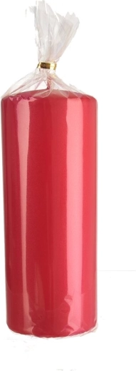 Bougie cylindrique mate rouge 7 × 18 cm