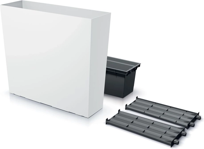 Jardinière haute URBI CASE T avec insert de 77 cm, blanche