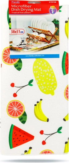 Tapis en microfibre pour sécher la vaisselle avec motif fruité