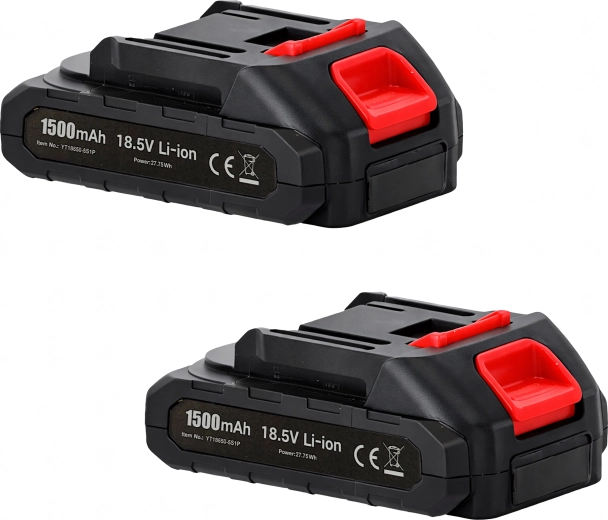 Deux batteries Li‑ion puissantes pour un travail prolongé