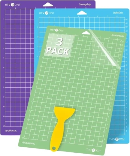 Tapis de découpe HTVRONT 34,8 × 37 cm (3 pièces, adhérences différentes)