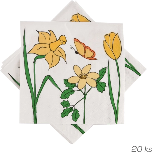 Serviettes en papier Prairie printanière 33 × 33 cm, 20 pcs