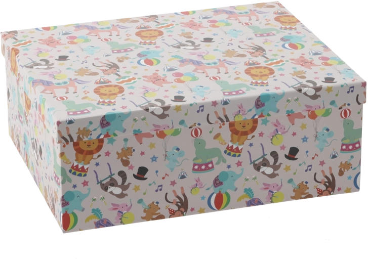 Boîte cadeau colorée avec motifs d’animaux 28,6 × 22,4 × 11,1 cm