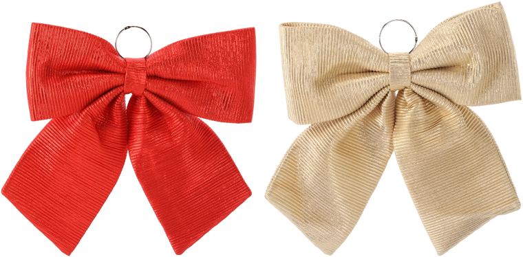 Nœud décoratif de Noël doré/rouge 44 cm - 1 pièce