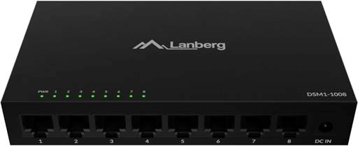 Commutateur desktop gigabit non géré 8× RJ‑45 dans châssis métallique 12 V