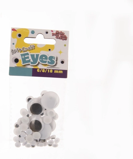 Yeux mobiles autocollants pour loisirs créatifs, 60 pièces