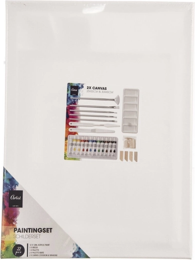 Kit de peinture créative sur toile (peintures et pinceaux)