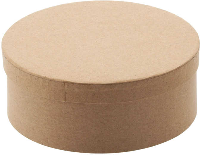 Boîte cadeau ronde marron 25 × 11 cm