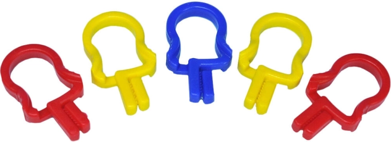 Pinces pour torchons Crocodile, assortiment de couleurs, 5 pièces