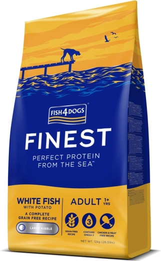 Fish4Dogs croquettes pour chiens adultes Finest poisson blanc avec pommes de terre 12 kg