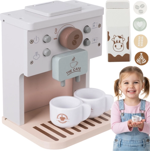 Machine à café en bois pour enfants Kruzzel avec accessoires