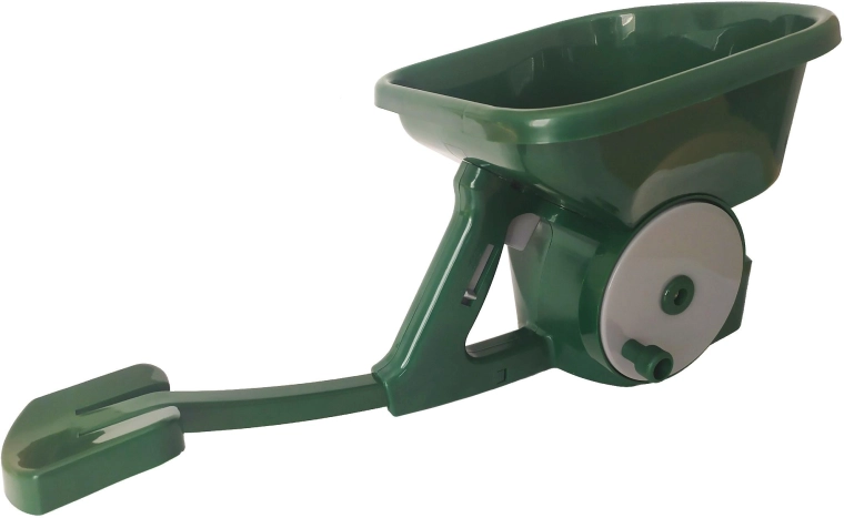 épandeur manuel de mélange de gazon 3 l avec appui avant-bras télescopique