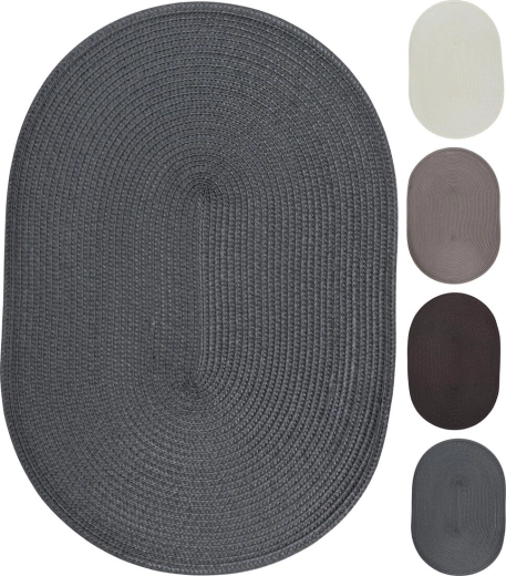 Set de table ovale en plastique 44,5 × 29,5 cm – assortiment de couleurs