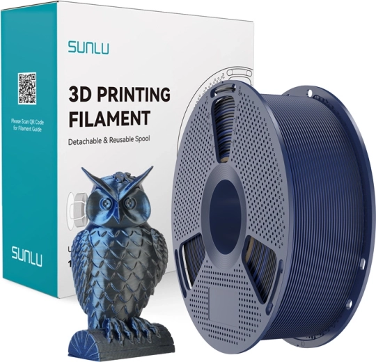 Filament bicolore Sunlu PLA+ Silk noir/bleu