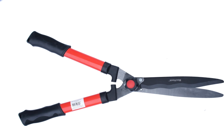 ciseaux ondulés pour arbustes et haies avec lames antiadhésives