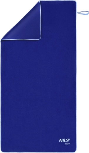 Serviette éponge en microfibre NILS AQUA NAR14, bleu foncé 160 × 80 cm