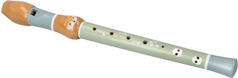 Flûte en bois avec motif de renard