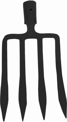 Fourche à bêcher large forgée 4 dents sans manche