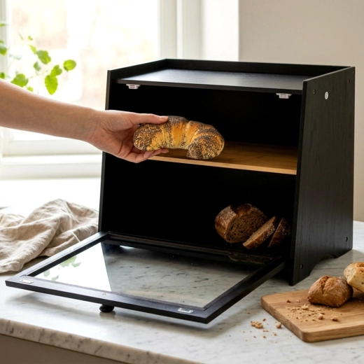 L’armoire fermable aide à conserver les produits de boulangerie frais plus longtemps