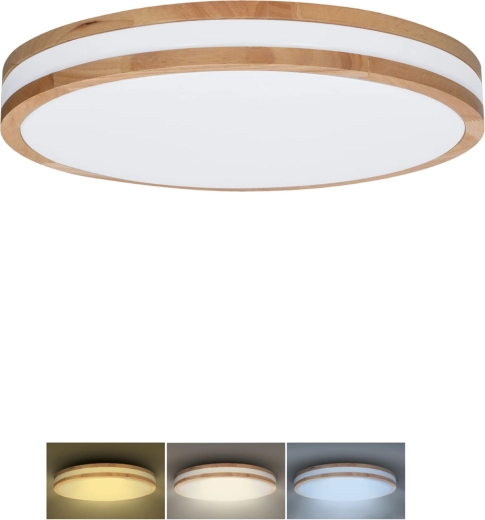 Plafonnier et applique murale LED Solight Woody 25 W, 1350 lm, 29 cm, 3CCT