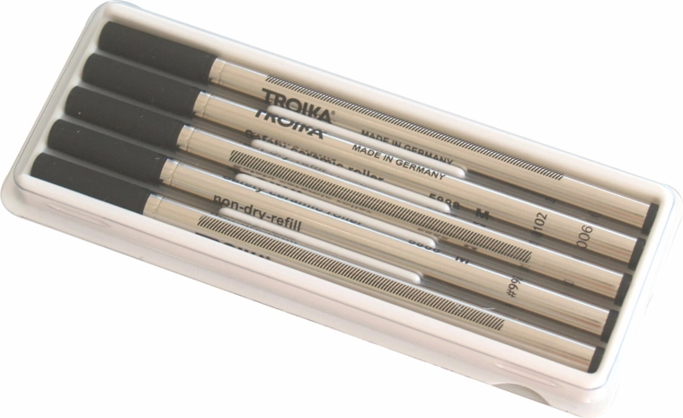 Recharges noires de rechange pour stylo TROIKA, 5 pcs