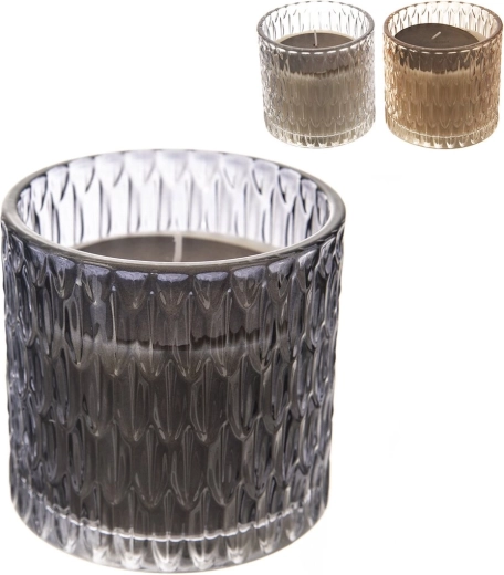 Bougie parfumée en verre Relief 300 g (mix de 3 variantes)