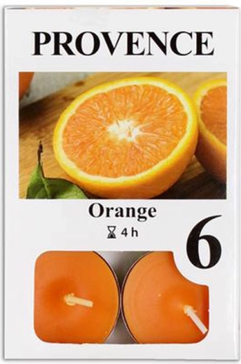 Bougies chauffe-plat parfum orange, 6 pcs